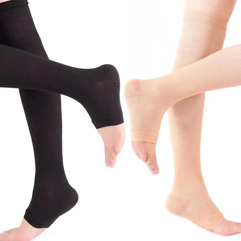 Compression Sleeve Calf - 발가락부터 무릎까지 압박 양말 1쌍, 탄력