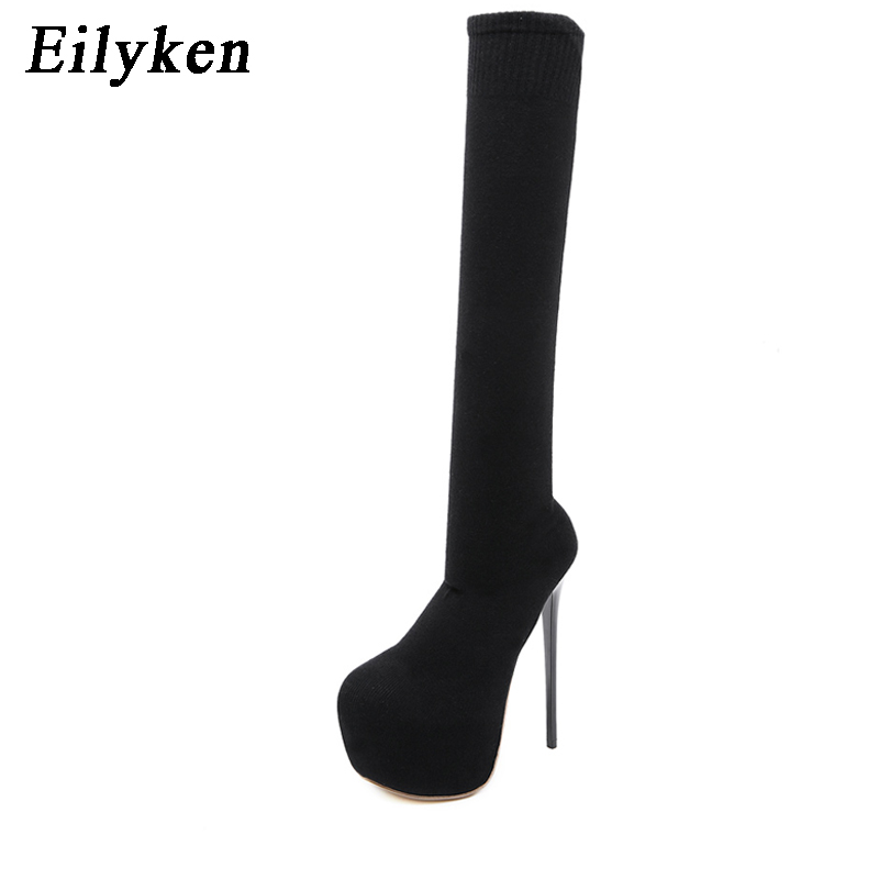 Eilyken 여성용 플랫폼 힐, 무릎 위, 겨울 부츠 - Knee High Sock Women 리뷰 및 가격